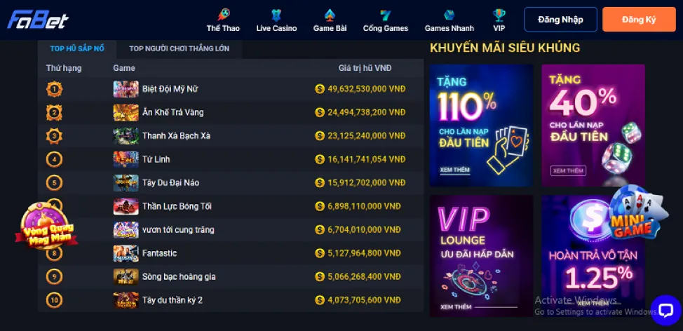Trò chơi Nổ Hũ tại 181bet